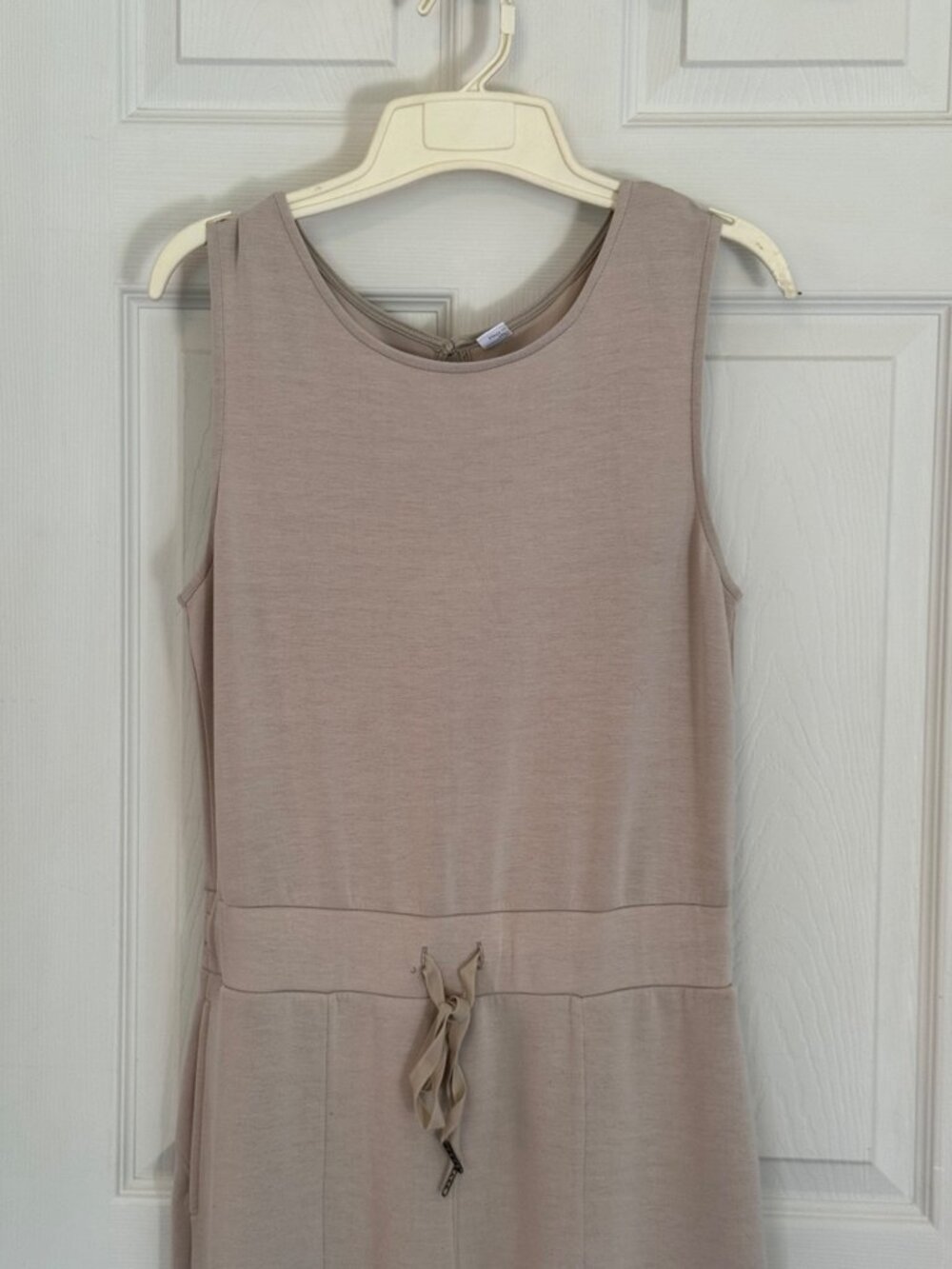 Anrabess Sleeveless Casual Jumpsuit Wide Leg Drawstring Jersey Knit Pockets Smal - Picture 3 of 9